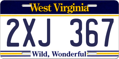 WV license plate 2XJ367