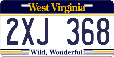 WV license plate 2XJ368