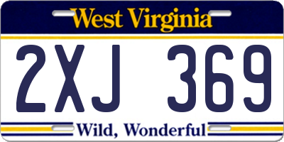 WV license plate 2XJ369