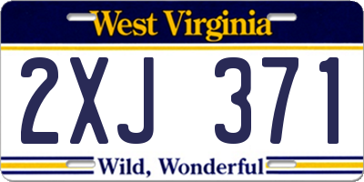 WV license plate 2XJ371