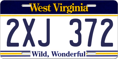 WV license plate 2XJ372
