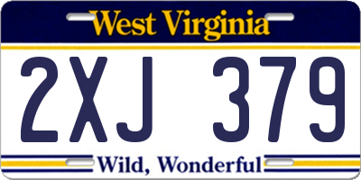 WV license plate 2XJ379