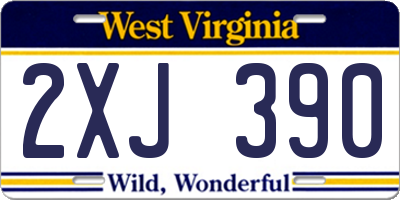 WV license plate 2XJ390