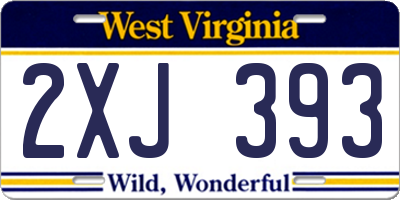 WV license plate 2XJ393
