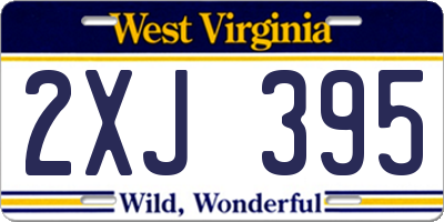WV license plate 2XJ395