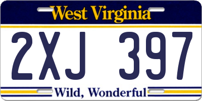 WV license plate 2XJ397