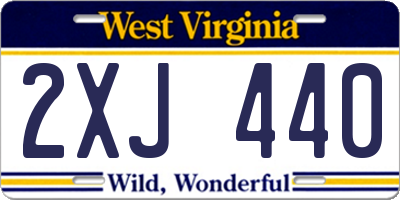 WV license plate 2XJ440