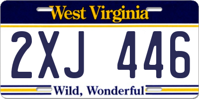 WV license plate 2XJ446