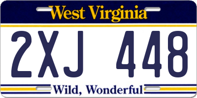 WV license plate 2XJ448