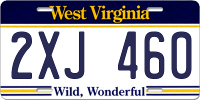 WV license plate 2XJ460