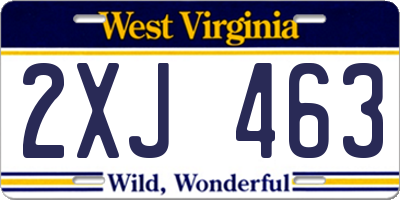 WV license plate 2XJ463