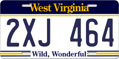 WV license plate 2XJ464