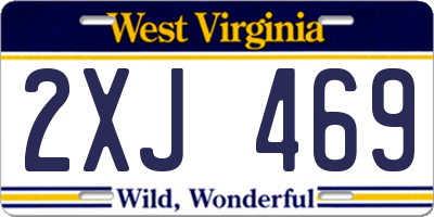 WV license plate 2XJ469