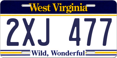 WV license plate 2XJ477