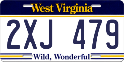 WV license plate 2XJ479