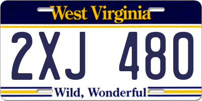 WV license plate 2XJ480