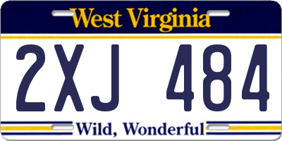 WV license plate 2XJ484