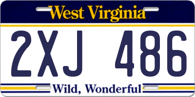WV license plate 2XJ486