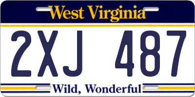 WV license plate 2XJ487
