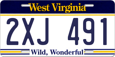 WV license plate 2XJ491