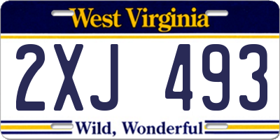 WV license plate 2XJ493