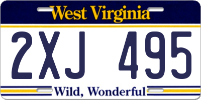 WV license plate 2XJ495
