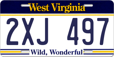 WV license plate 2XJ497