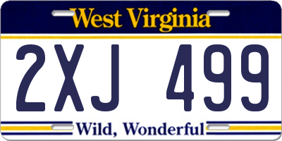 WV license plate 2XJ499