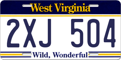 WV license plate 2XJ504