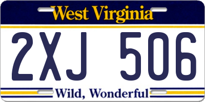 WV license plate 2XJ506