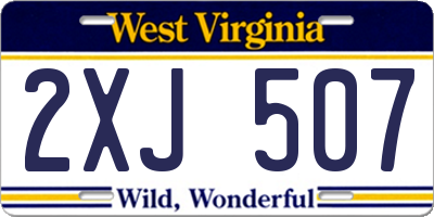 WV license plate 2XJ507