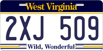 WV license plate 2XJ509