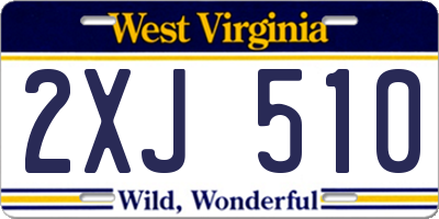 WV license plate 2XJ510