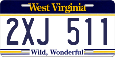 WV license plate 2XJ511