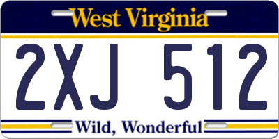 WV license plate 2XJ512