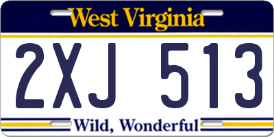 WV license plate 2XJ513