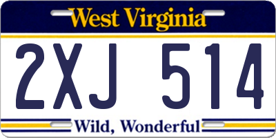 WV license plate 2XJ514