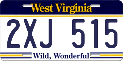 WV license plate 2XJ515