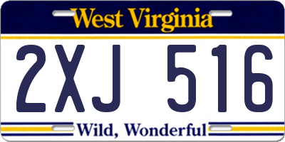 WV license plate 2XJ516