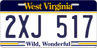 WV license plate 2XJ517