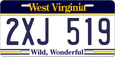 WV license plate 2XJ519