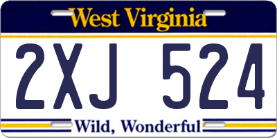 WV license plate 2XJ524