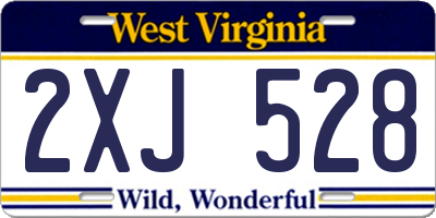 WV license plate 2XJ528