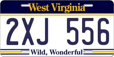 WV license plate 2XJ556