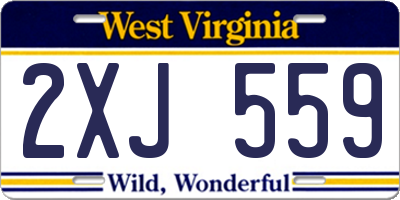 WV license plate 2XJ559