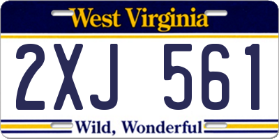 WV license plate 2XJ561