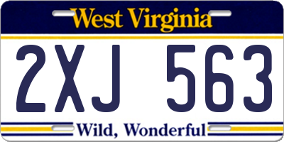 WV license plate 2XJ563