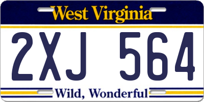WV license plate 2XJ564