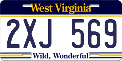 WV license plate 2XJ569
