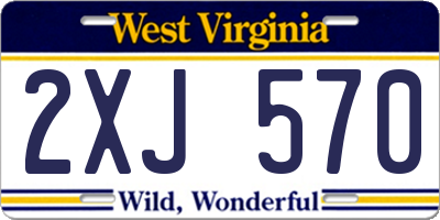 WV license plate 2XJ570